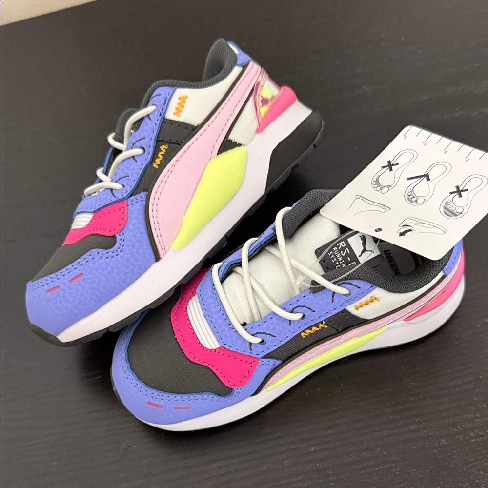 Puma Kids Sneakers in Blue, Pink, and Black